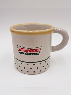 Small Krispy Kreme Doughnut Coffee Mug 3D Doughnut In Bottom Polka Dot 8 oz